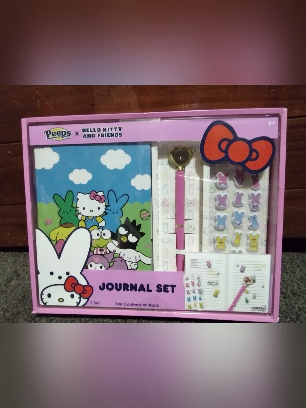 Hello Kitty Pink Journal Set with Stickers and Heart Charm Pen